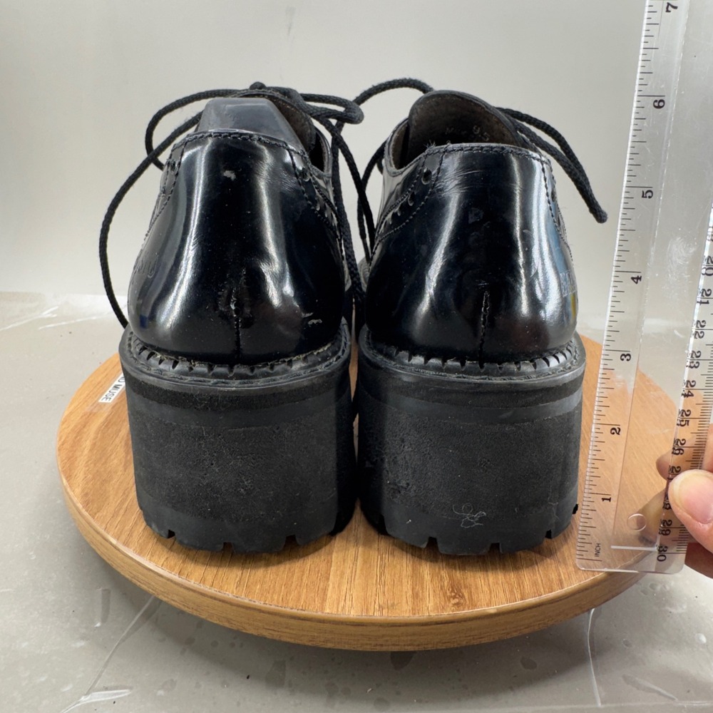 Bed Stu Platform Wingtip Oxfords 9.5 Black White Goth Grunge Chunky Lug Sole - Picture 4 of 15